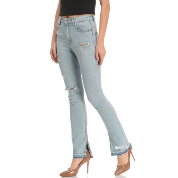 Zara High Rise Straight Open Hem Jeans Size 4 - Picture 3 of 3